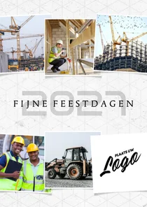 Zakelijke kerstkaart geometrisch beton 2027 fotocollage