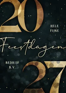 Zakelijke kerstkaart gouden 2027 donkergroen stijlvol