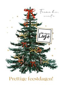 Zakelijke kerstkaart illustratie kerstboom klassiek sterren