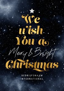 Zakelijke kerstkaart merry christmas galaxy bright boom