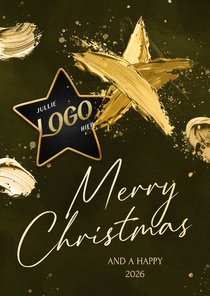 Zakelijke kerstkaart met geschilderde ster en logo