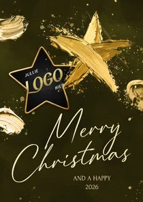 Zakelijke kerstkaart met geschilderde ster en logo