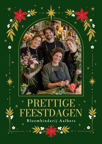 Zakelijke kerstkaart met stijlvol kader takjes