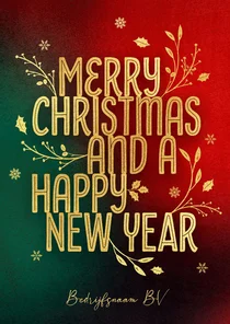 Zakelijke kerstkaart sjiek groen rood goud typografie