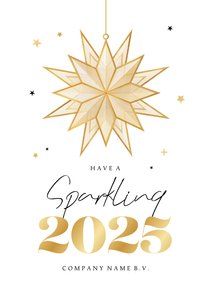 Zakelijke kerstkaart sparkling 2025 sterren goud stijlvol