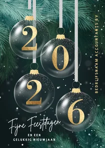 Zakelijke kerstkaart stijlvol 2026 groen goud