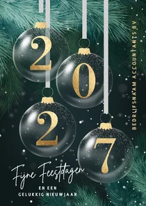 Zakelijke kerstkaart stijlvol 2027 groen goud