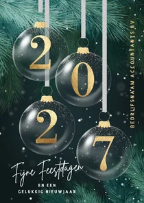 Zakelijke kerstkaart stijlvol 2027 groen goud