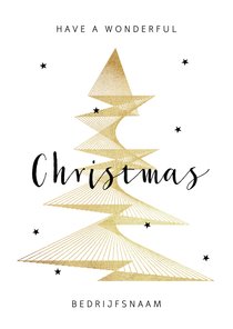Zakelijke kerstkaart stijlvol goud grafisch sterren