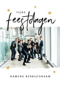 Zakelijke kerstkaart stijlvol met foto's en sterren