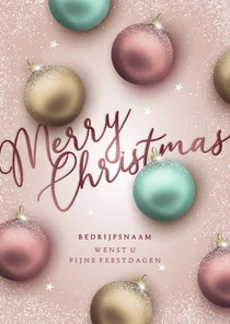 Zakelijke kerstkaart stijlvolle kerstballen