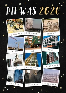 Zakelijke kerstkaart terugblik op 2026 fotocollage