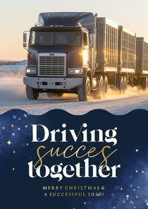 Zakelijke kerstkaart transport foto sparkles internationaal