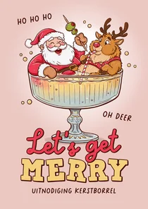 Zakelijke kerstkaart uitnodiging kerstborrel humor cartoon