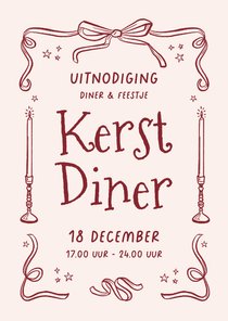 Zakelijke kerstkaart uitnodiging kerstdiner borrel feest