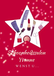 Zakelijke kerstkaart voor kapster of schoonheidssalon 