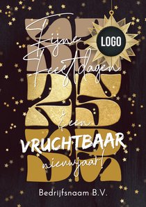 Zakelijke kerstkaart vruchtbaar nieuwjaar sterren logo