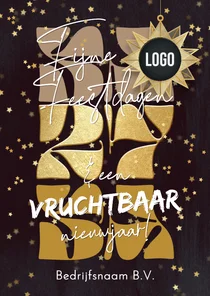 Zakelijke kerstkaart vruchtbaar nieuwjaar sterren logo