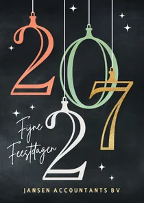 Zakelijke kerstkaarten retro kerstballen 2027