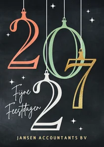 Zakelijke kerstkaarten retro kerstballen 2027