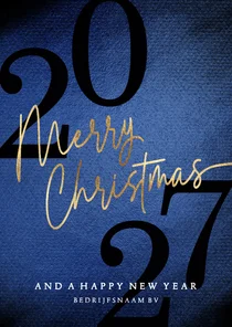 Zakelijke kerstkaarten stijlvol blauw 2027