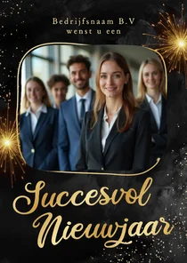 Zakelijke nieuwjaarskaart foto goud succesvol nieuwjaar