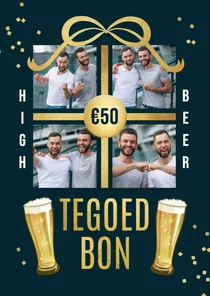 Zakelijke tegoedbon cadeau high beer bier fotocollage