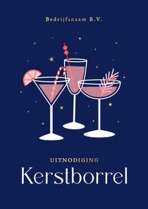 Zakelijke uitnodiging kerstborrel met kerst cocktails 