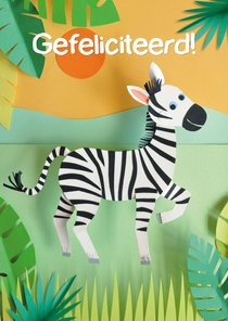 Zebra felicitatiekaart 