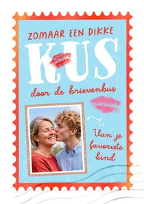 Zomaar-kaart 'Dikke kus' met foto