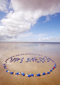 Zomaar kaart - met vrijheid afgebeeld op het strand