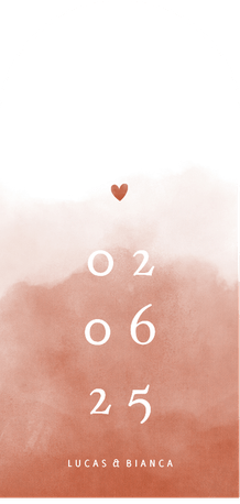 Boogvorm trouwkaart waterverf terra roze stijlvol