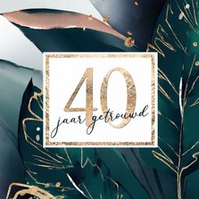  40 jarig huwelijk uitnodiging groen watercolor blad
