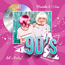 90's feestje hip trendy foto cd single uitnodigingskaart