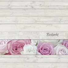 Bedankkaart met rozen - hout