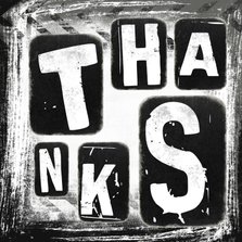 Bedankkaart Thanks grunge