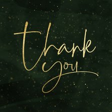 Bedanktkaart kerst Thank you groen met goud