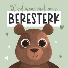 Beterschapskaart dikke knuffel beresterk hartjes beer