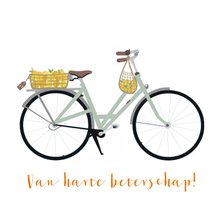 Beterschapskaart fiets met mandje sinaasappels