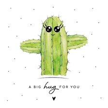 Beterschapskaart met cactus a big hug for you