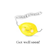 Beterschapskaart 'Vitamine C to the rescue' met citroen