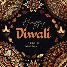 Bijzondere Diwali kaart mandala lichtjes patroon stijlvol