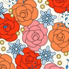 Bloemenkaart - Rozen - met kleurplaat