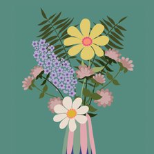 Bloemenkaart - vaas met bloemen