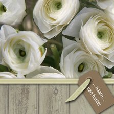 Bloemenkaart wit bruin grijs