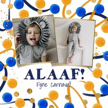 Carnavalskaart lampegat versiering confetti fotokaart