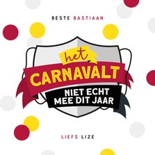 Carnavalskaart Nijmegen Knotsenburg corona confetti feestje