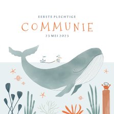 Communiekaart oceaan walvis dieren illustratie