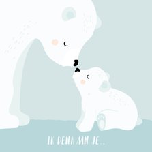 Condoleance kaart kind met mama en baby ijsbeer