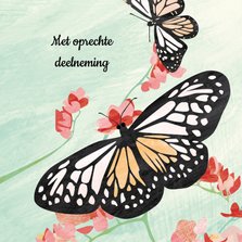 Condoleance kaart met vlinders 